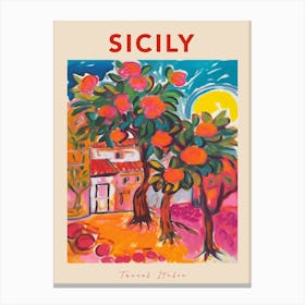 Sicily 2 Italia Travel Poster Canvas Print