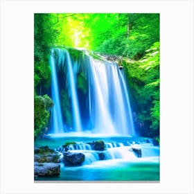 Waterfalls In Forest Water Landscapes Waterscape Photography 2 Canvas Print
