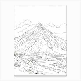 Mount Kanlaon Philippines Color Line Drawing (7) Canvas Print