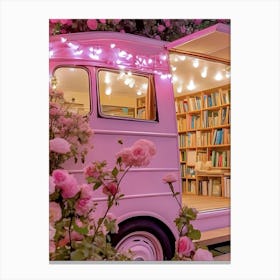 Pink Vw Bus Canvas Print