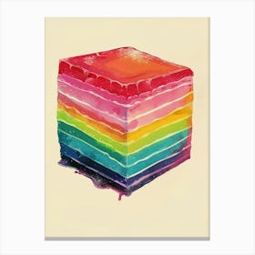 Retro Rainbow Jelly Slice 1 Canvas Print
