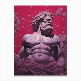  A Drawing Of Poseidon Light Maroon 1 Canvas Print