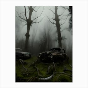 Old Cars In The Woods 1 Canvas Print