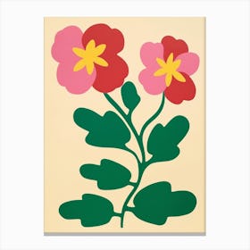 Cut Out Style Flower Art Portulaca Canvas Print
