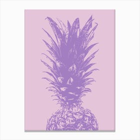 Fun Retro Pineapple Fruit in Lavender Purple Canvas Print
