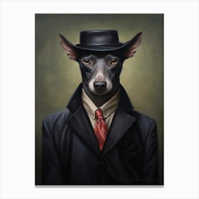 Gangster Dog Xoloitzcuintli Mexican Hairless Dog Canvas Print