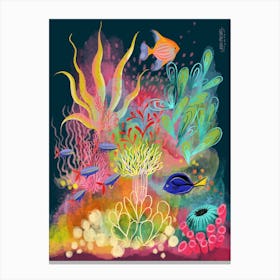 Underwater Colorful Fish Anemones 2 Canvas Print