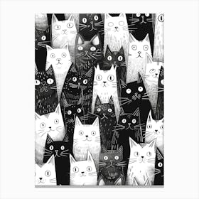 Perfectly Repeatable Artwork With Cute Cat Faces 28 Canvas Print