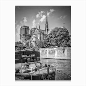 Cathedral Notre Dame & Seine Riverside Canvas Print