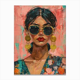 Woman In Sunglasses 2 Canvas Print