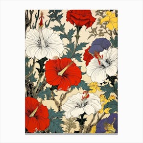 Chinese Bellflower Pattern Illustration Canvas Print