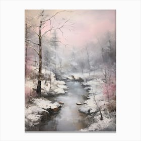 Dreamy Winter Painting Crins National Park France 4 Canvas Print