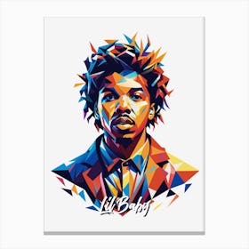 Lil Baby 01 Portrait Music Icon Style WPAP Pop Art Canvas Print