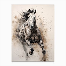 A Horse Painting In The Style Of Spattering 2 Canvas Print