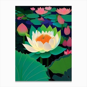 Lotus Flower In Garden Fauvism Matisse 1 Canvas Print
