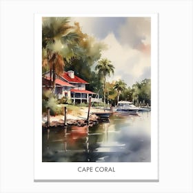 Cape Coral Watercolor 1 Travel Poster Canvas Print