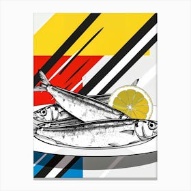 Sardines fish abstract art Canvas Print