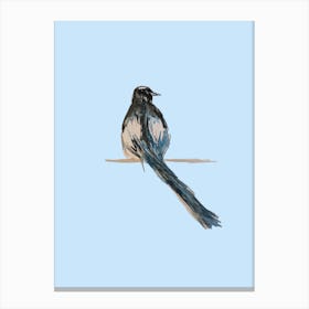 Magpie Light Blue Canvas Print