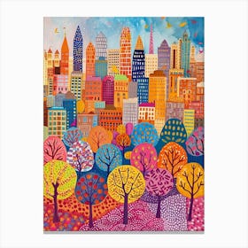 Kitsch Washing Inspired Cityscape 3 Canvas Print