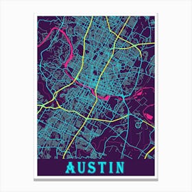 Austin Map Poster 1 Canvas Print
