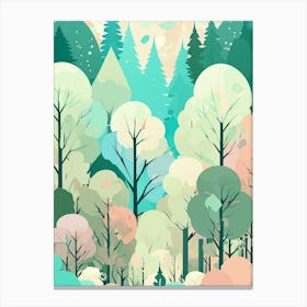 Pastel Forest Graphic Canvas Print