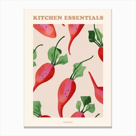 Radish Pattern Illustration Poster  2 Canvas Print