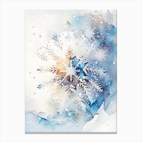 Irregular Snowflakes, Snowflakes, Storybook Watercolours 4 Canvas Print
