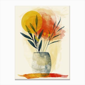 Chromatic Symphony Mid Century Style Canvas Print