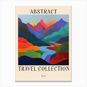 Abstract Travel Collection Poster Nepal 1 Canvas Print