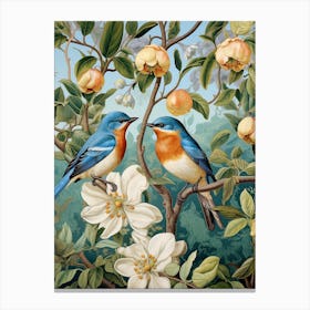 Bluebirds In A Tree Canvas Print