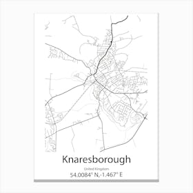 Knaresborough,United Kingdom Minimalist Map Canvas Print