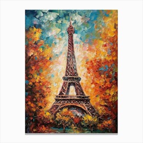 Eiffel Tower Paris France Vincent Van Gogh Style 10 Canvas Print
