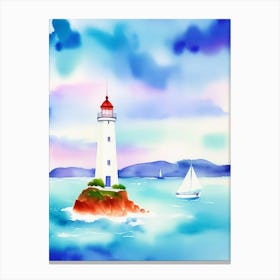 Watercolor Lighthouse 3 Canvas Print