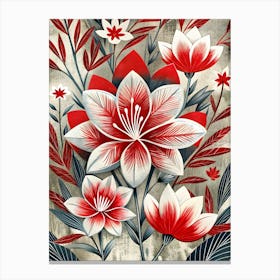 Red And White Flowers 6 Canvas Print