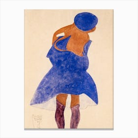 Standing Girl, Back View, Egon Schiele Canvas Print