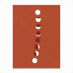 Lunar Eclipse Moon Phase Terracotta Canvas Print