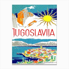 Yugoslavia, Adriatic Sea And Mountains Canvas Print