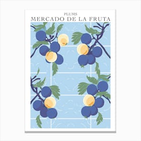 Mercado De La Fruta Plums Illustration 4 Poster Canvas Print