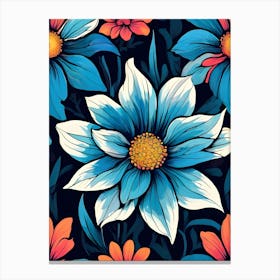 Seamless Floral Pattern 23 Canvas Print