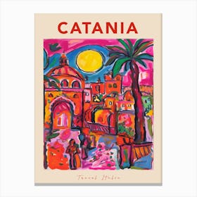 Catania Italia Travel Poster Canvas Print