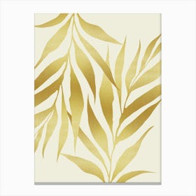 Golden tropical leaf 6 Canvas Print