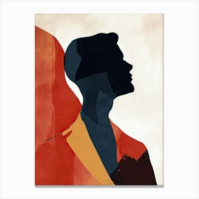 Silhouette Of A Woman, Minimalism 3 Canvas Print