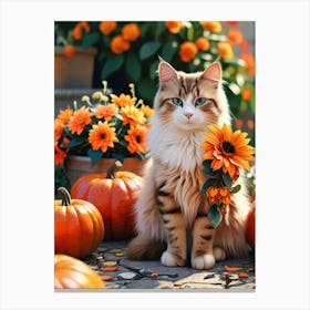 Autumn Cat Canvas Print