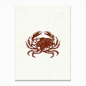 Crab Linocut Canvas Print