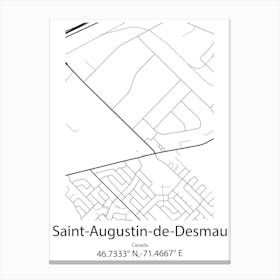 Saint Augustin De Desmaures,Canada Minimalist Map Canvas Print