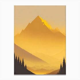 Misty Mountains Vertical Composition In Yellow Tone 42 Canvas Print