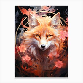 Fox Floral Canvas Print