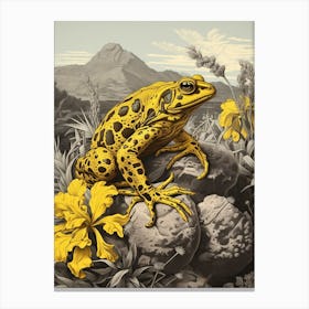 Golden Poison Frog Vintage Botanical 1 Canvas Print