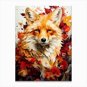 Fox In Autumn animal Canvas Print