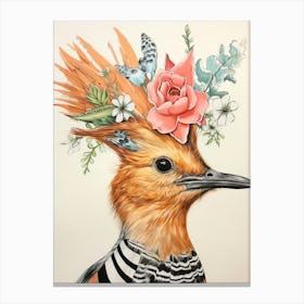 Bird With A Flower Crown Hoopoe 4 Canvas Print
